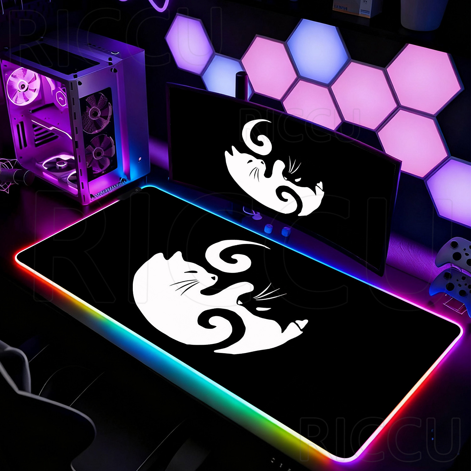 Laptop Accessories Rgb - لوحة ماوس كبيرة الحجم بإضاءة LED