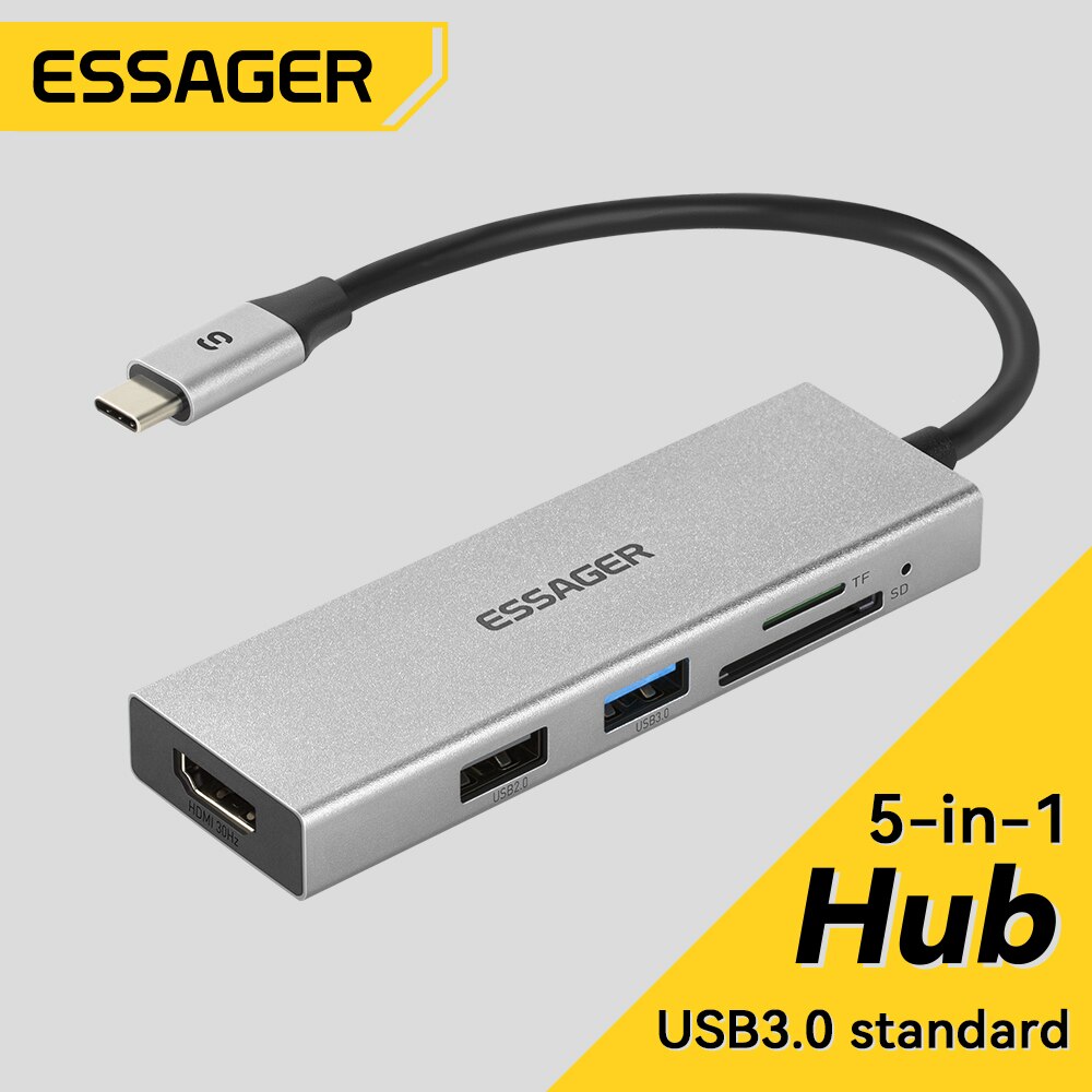 Usb C Docking Hub - Essager 5 في 1 USB C