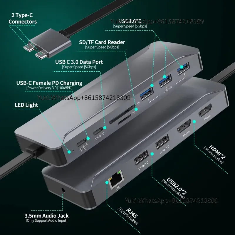 محطة إرساء USB C مزدوجة الشاشة - مراجعة Usb C Docking Hub وسعره