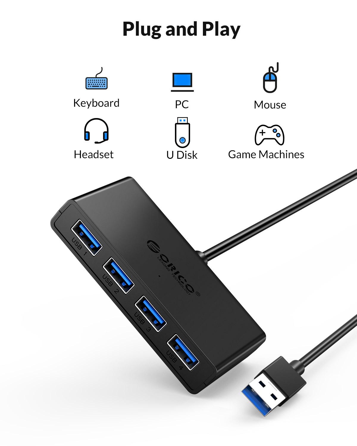 ORICO Hub USB 4 منافذ متعددة U - مراجعة Laptop Accessories For Programmers وسعره