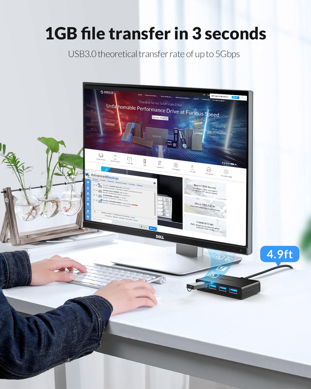 ORICO Hub USB 4 منافذ متعددة U - مراجعة Laptop Accessories For Programmers وسعره