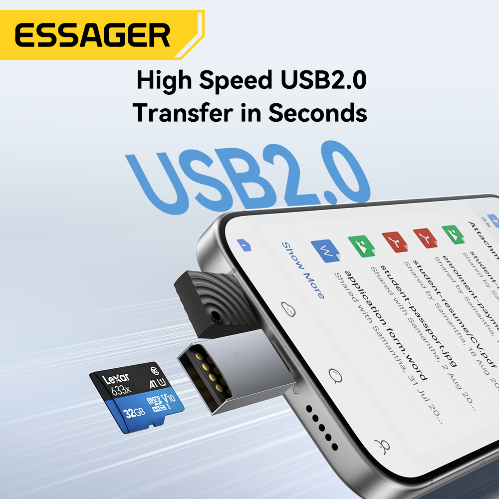 Essager 2 في 1 TF قارئ بطاقات  - مراجعة Laptop Accessories For Programmers وسعره